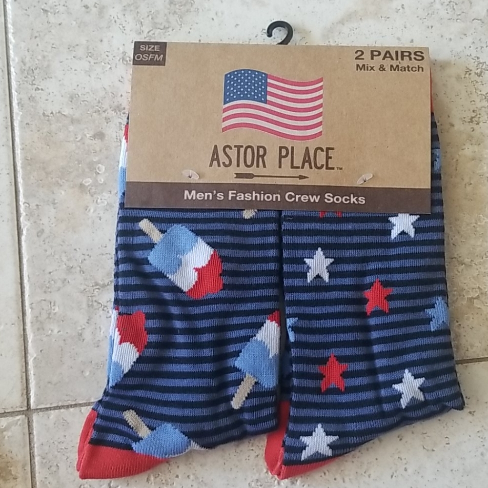 NWT America 2 pairs popsicle stars stripes
